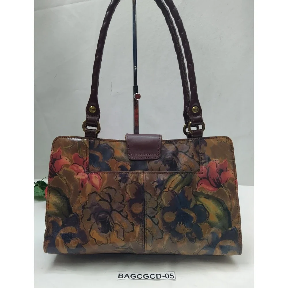 Patricia Nash Multicolor Leather Double Handles Satchel Shoulder Bag